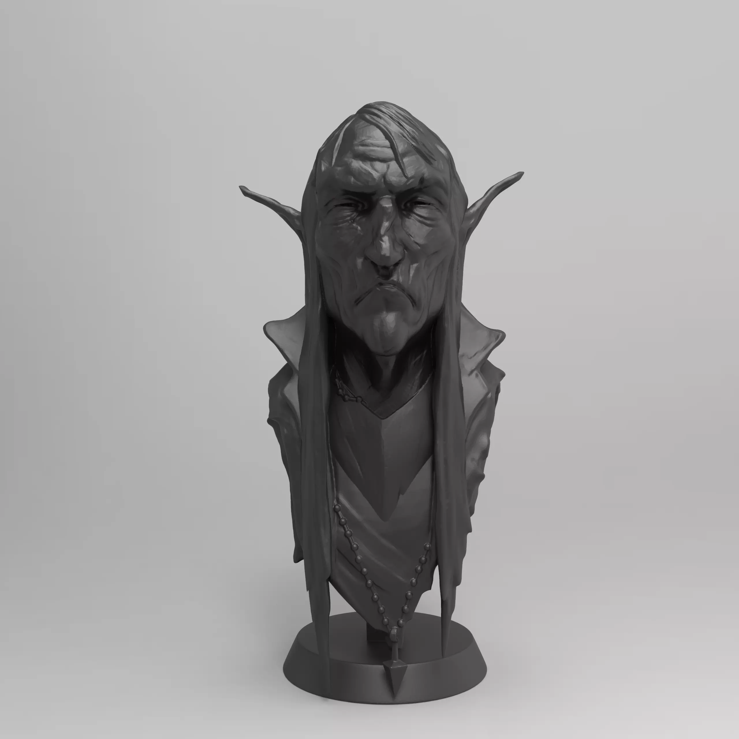 Dark Elf Bust Free 3D print model