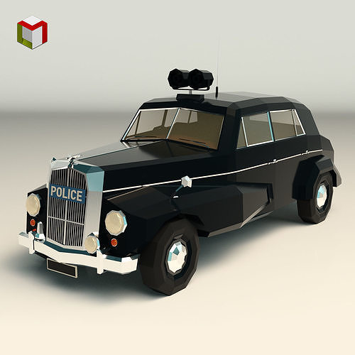 Low Poly Police Car 07 Low-poly 3D model