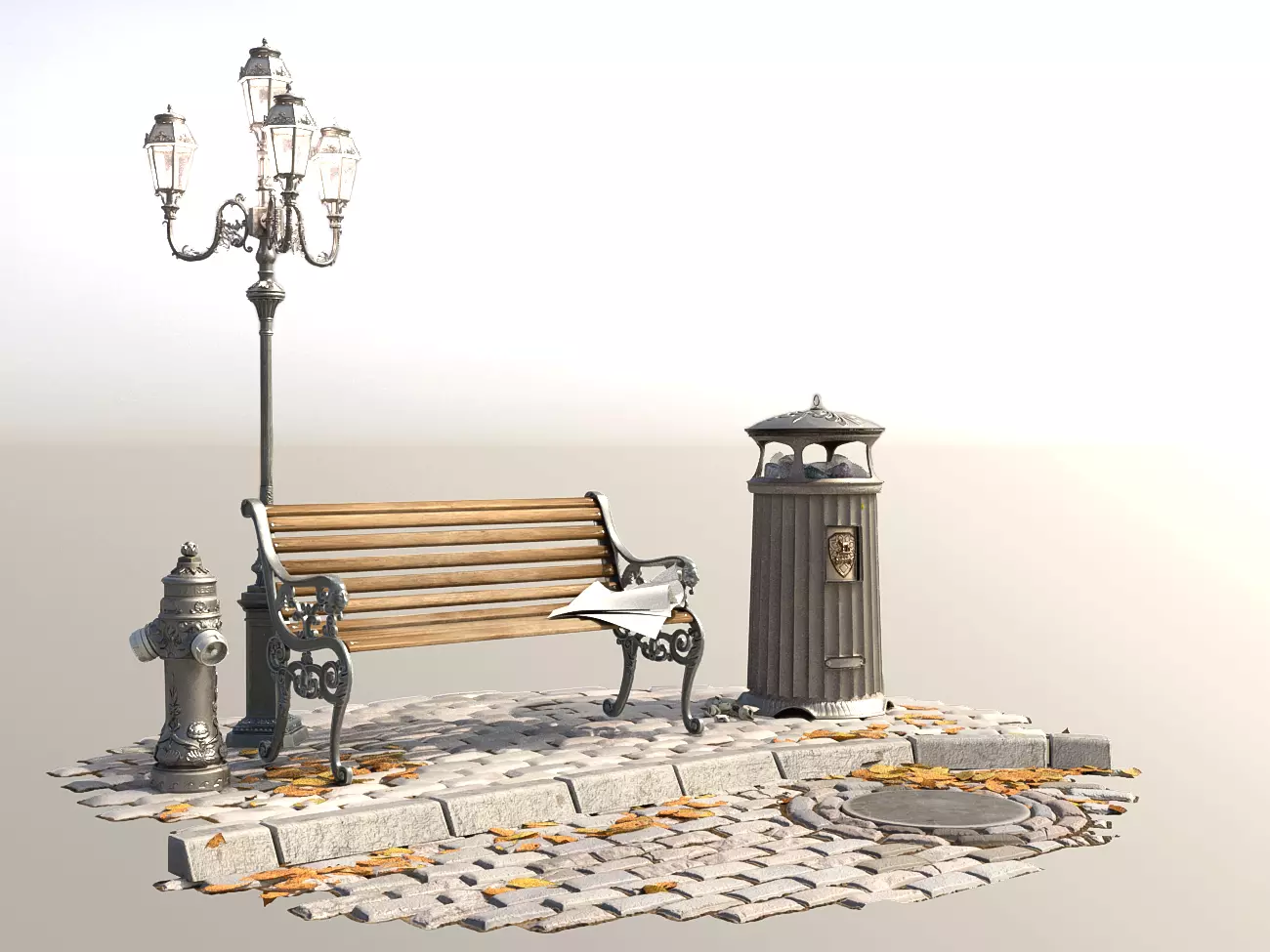 London Vintage Street Set 3D model_0