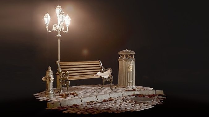 London Vintage Street Set 3D model 5