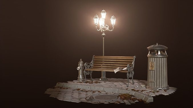 London Vintage Street Set 3D model 6