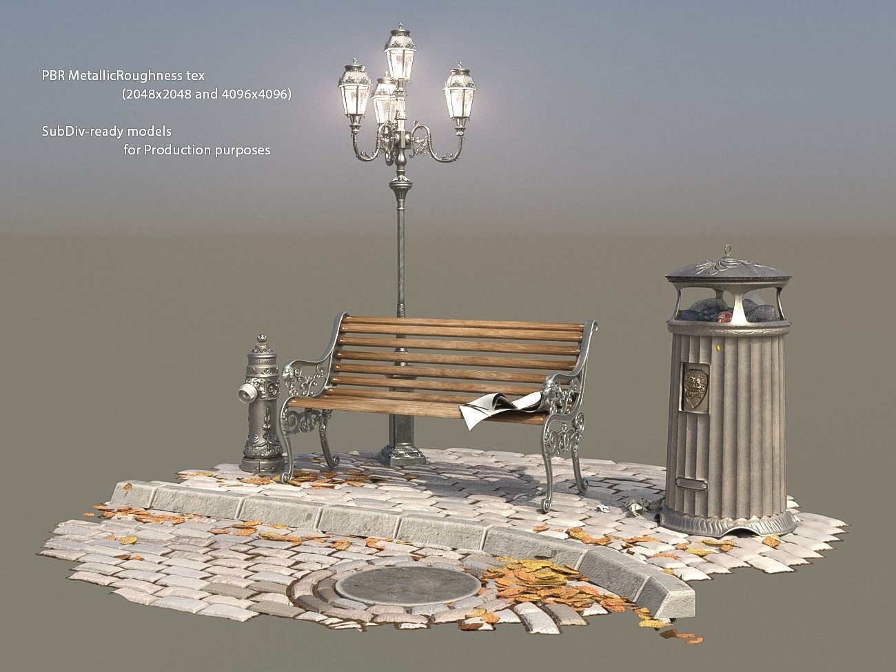 London Vintage Street Set 3D model_2