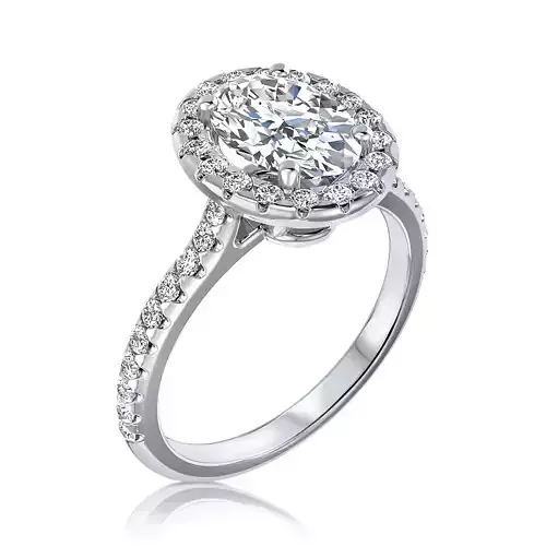 OVAL HELO ENGAGEMENT RING