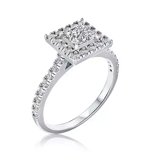 PRINCESS ENGAGEMENT RING 3D print model