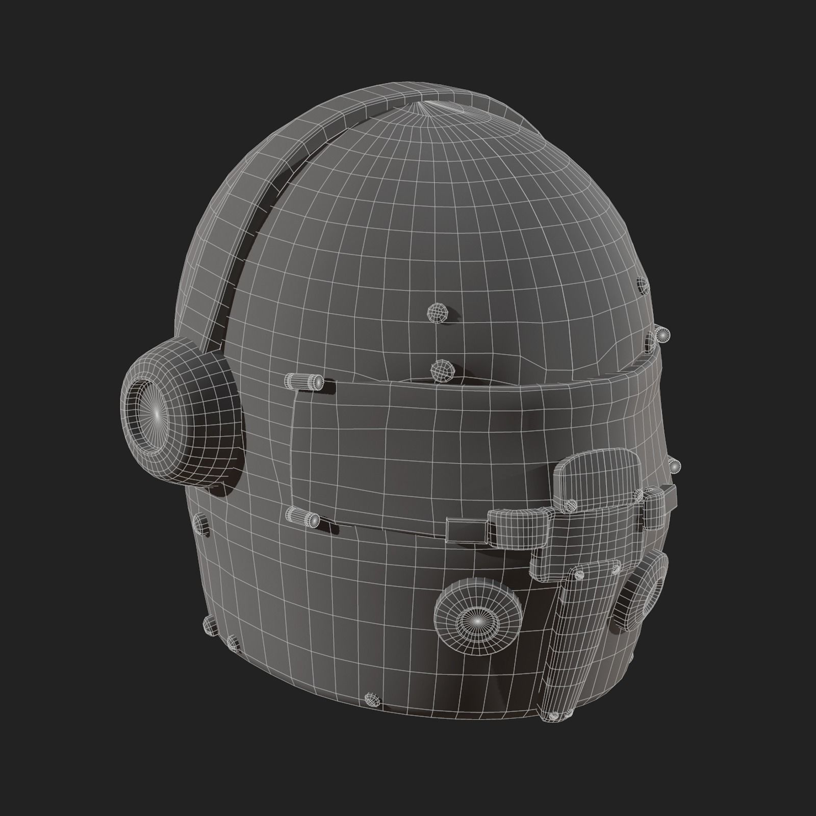 Helmet scifi fantasy futuristic technology Low-poly 3D model_12