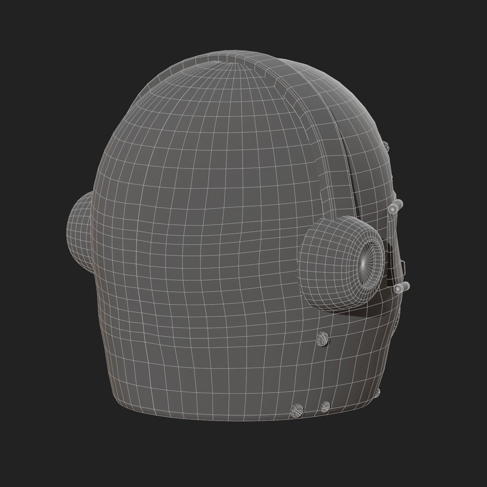 Helmet scifi fantasy futuristic technology Low-poly 3D model_11