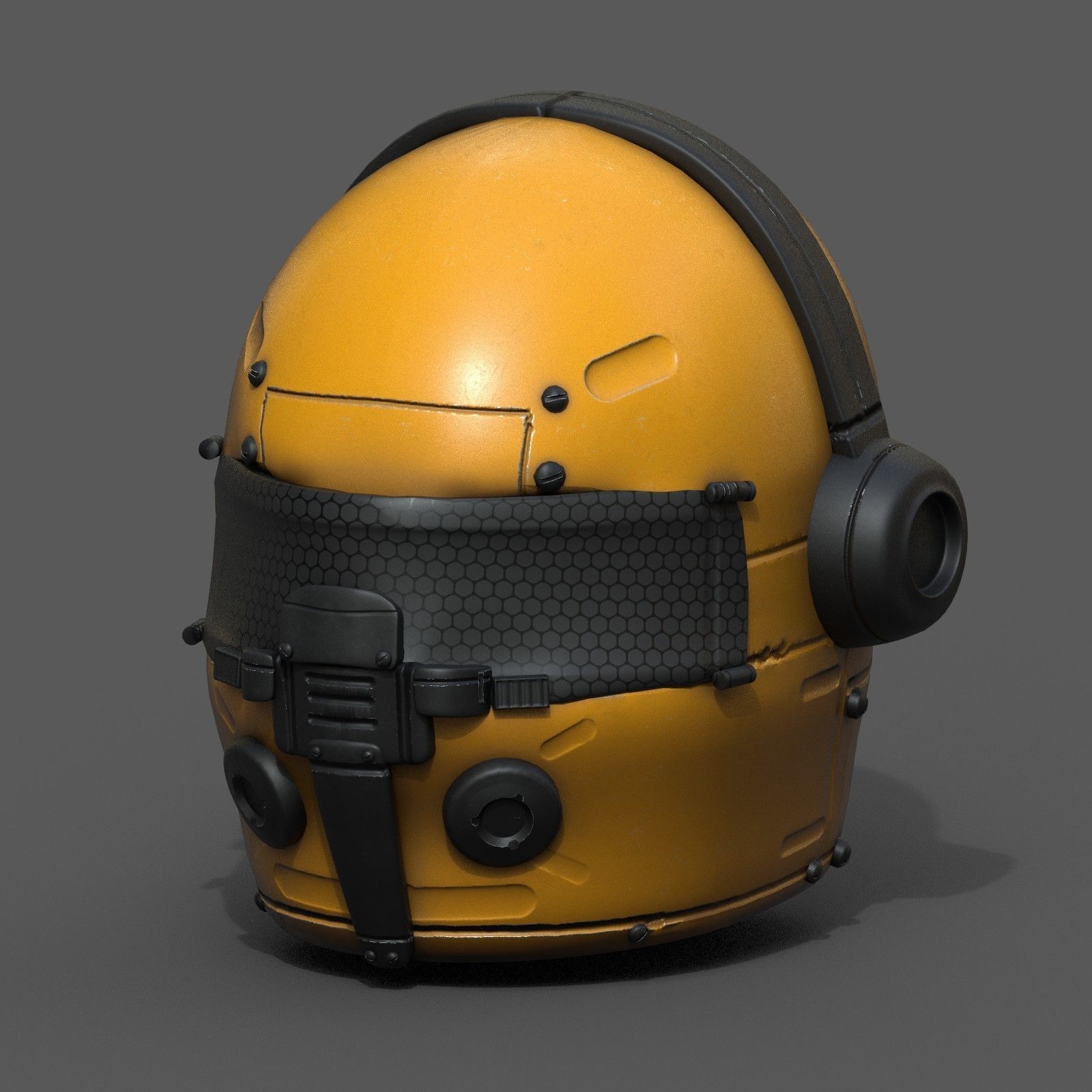 Helmet scifi fantasy futuristic technology Low-poly 3D model_4