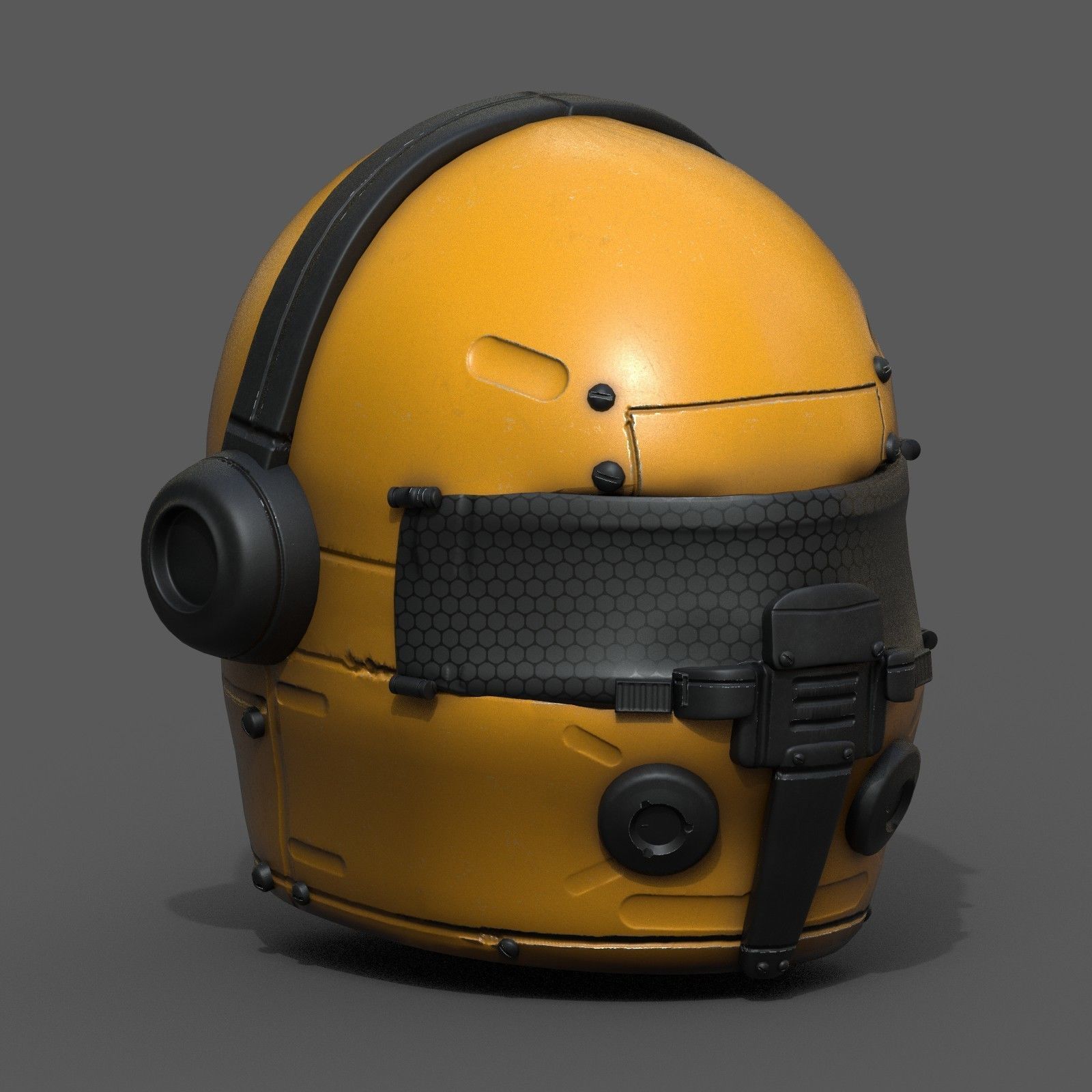 Helmet scifi fantasy futuristic technology Low-poly 3D model_3