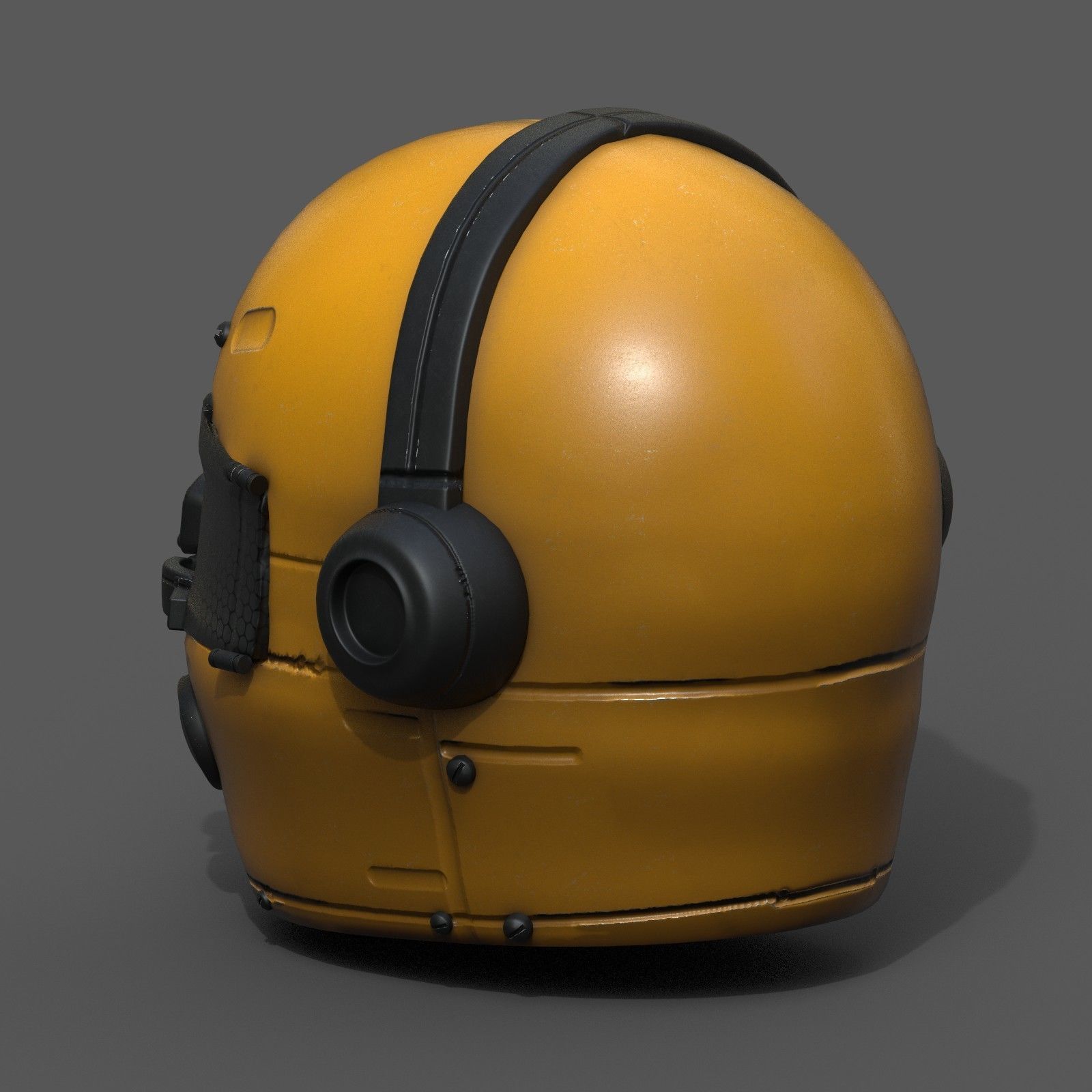 Helmet scifi fantasy futuristic technology Low-poly 3D model_7