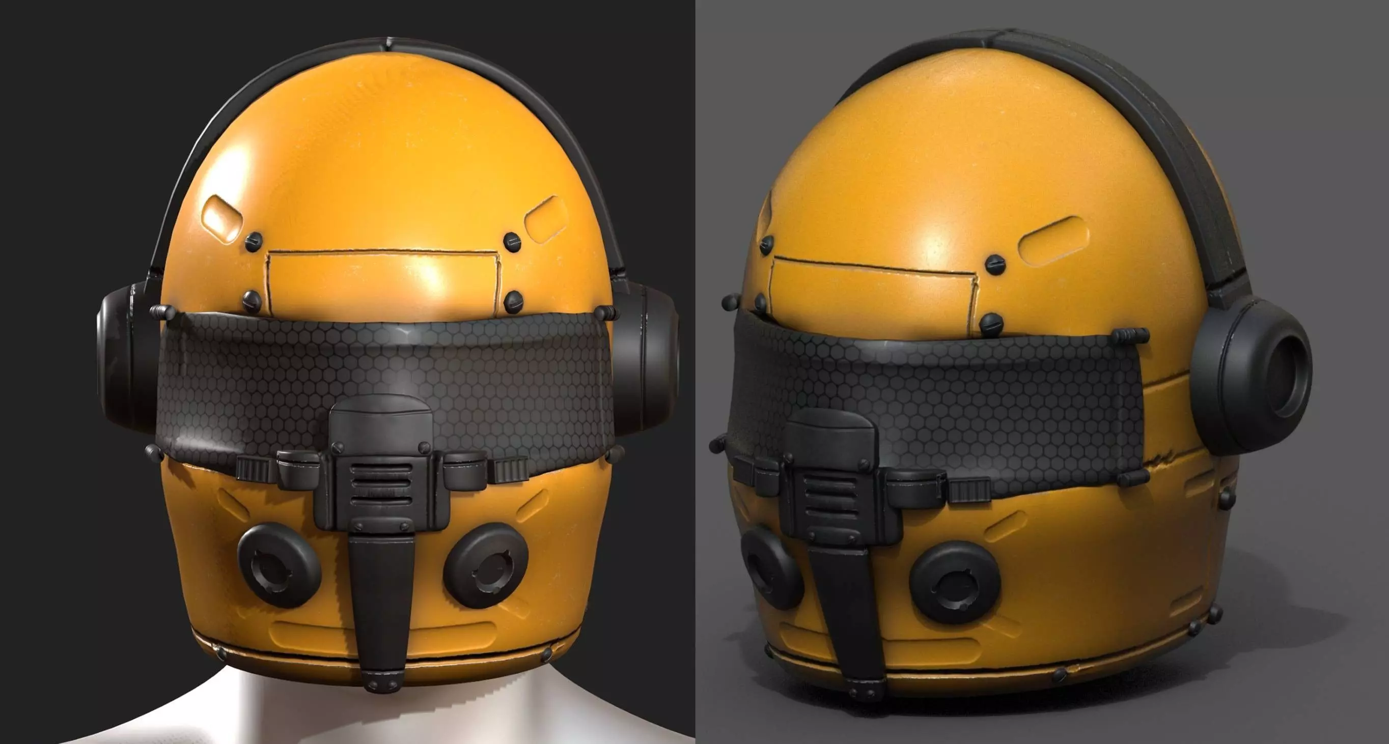 Helmet scifi fantasy futuristic technology Low-poly 3D model_0