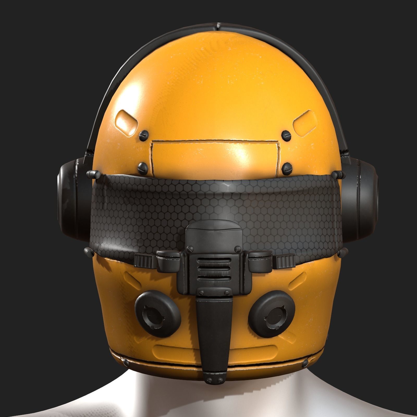 Helmet scifi fantasy futuristic technology Low-poly 3D model_5