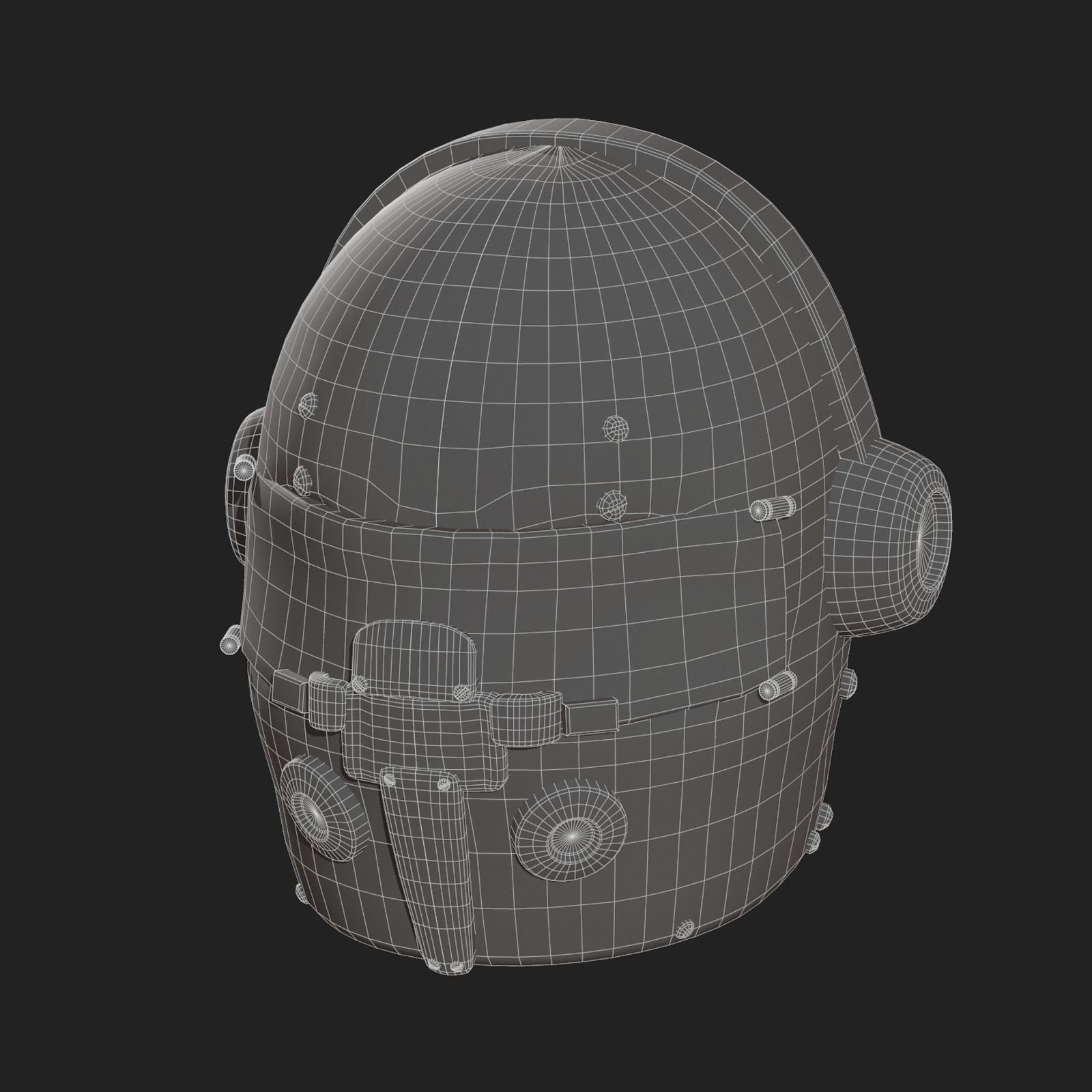 Helmet scifi fantasy futuristic technology Low-poly 3D model_10