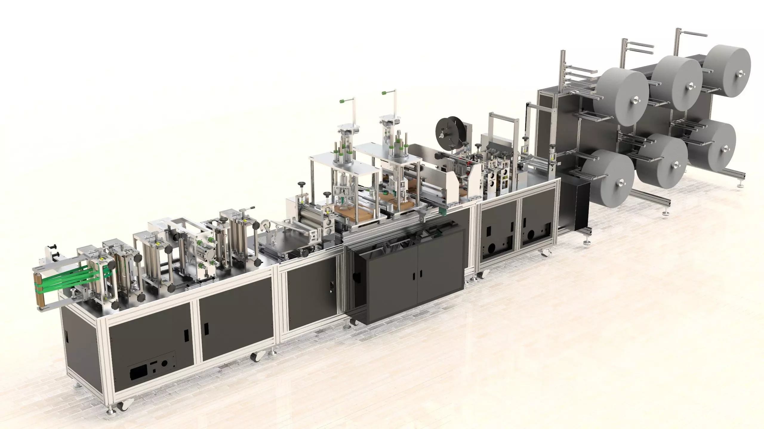 Full Automatic CE FDA Medical Surgical N95 Face Mask Machine 3D model