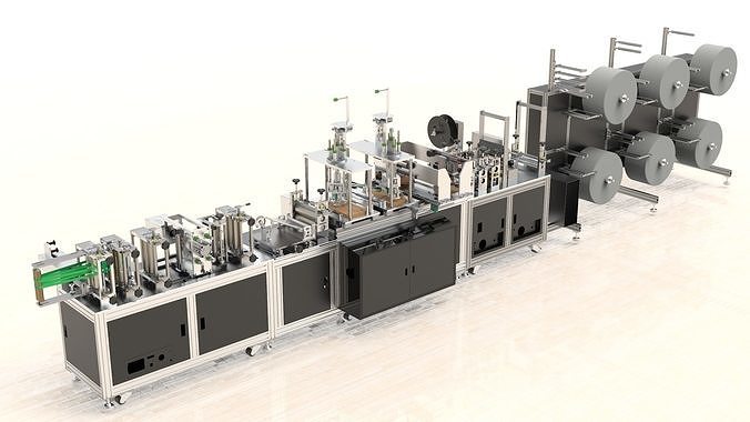 Full Automatic CE FDA Medical Surgical N95 Face Mask Machine 3D model