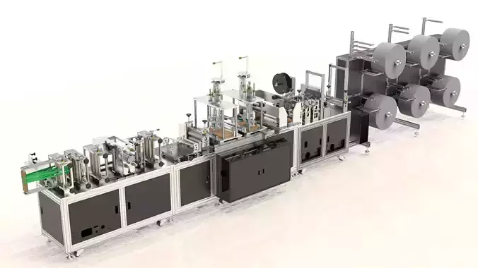 Full Automatic CE FDA Medical Surgical N95 Face Mask Machine 3D model
