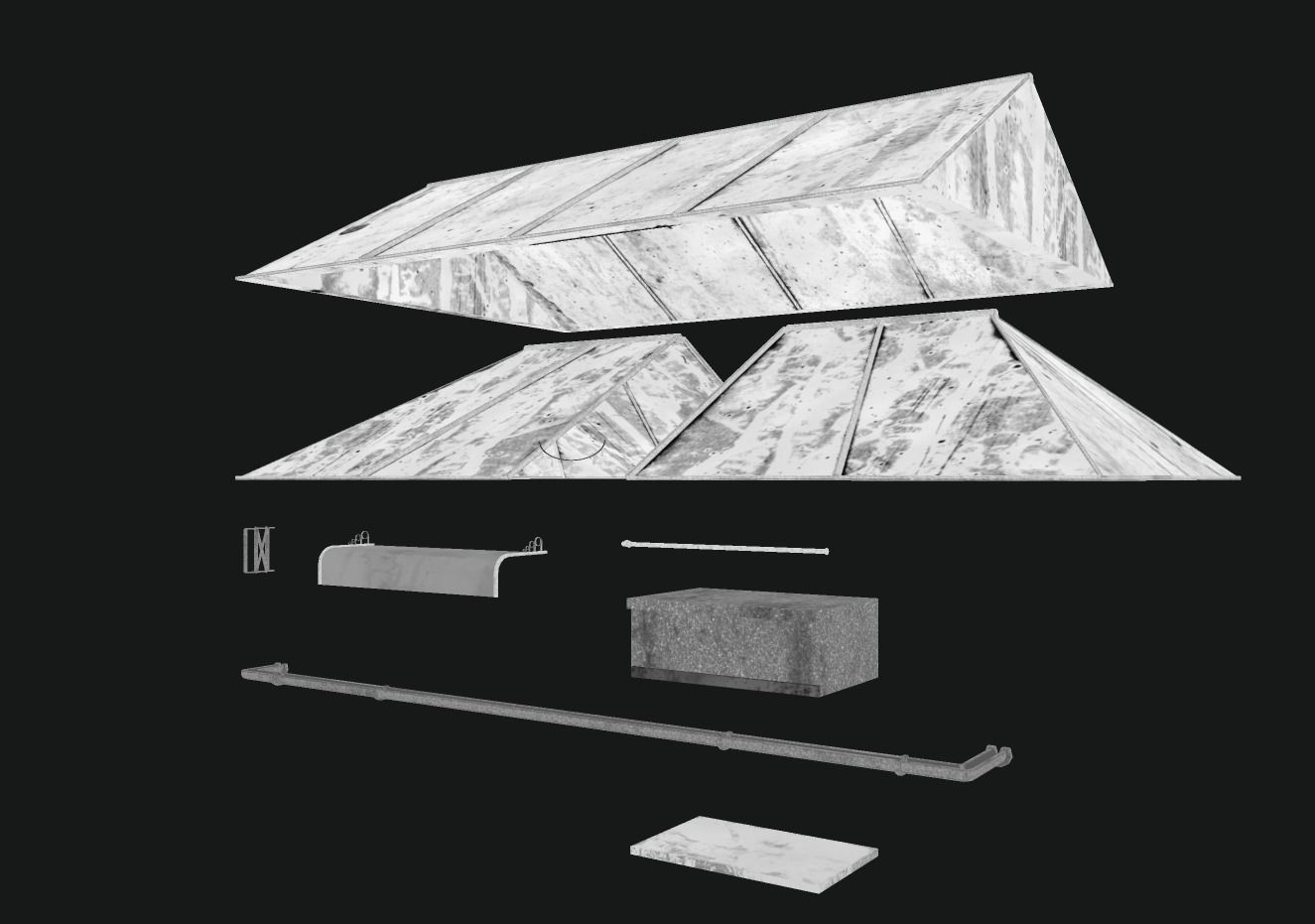 Modular roof Collection0001-A Low-poly 3D model_12