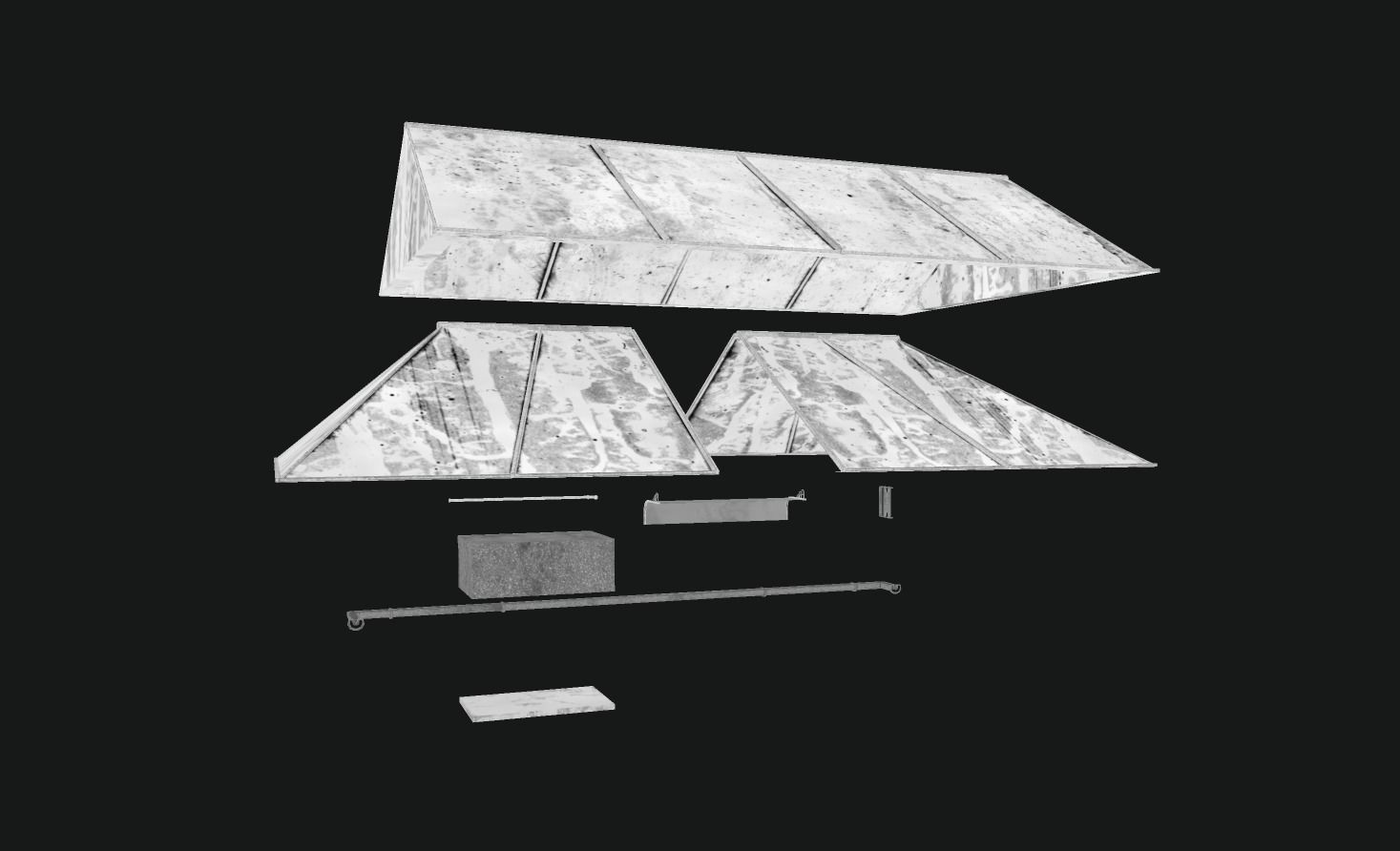 Modular roof Collection0001-A Low-poly 3D model_13