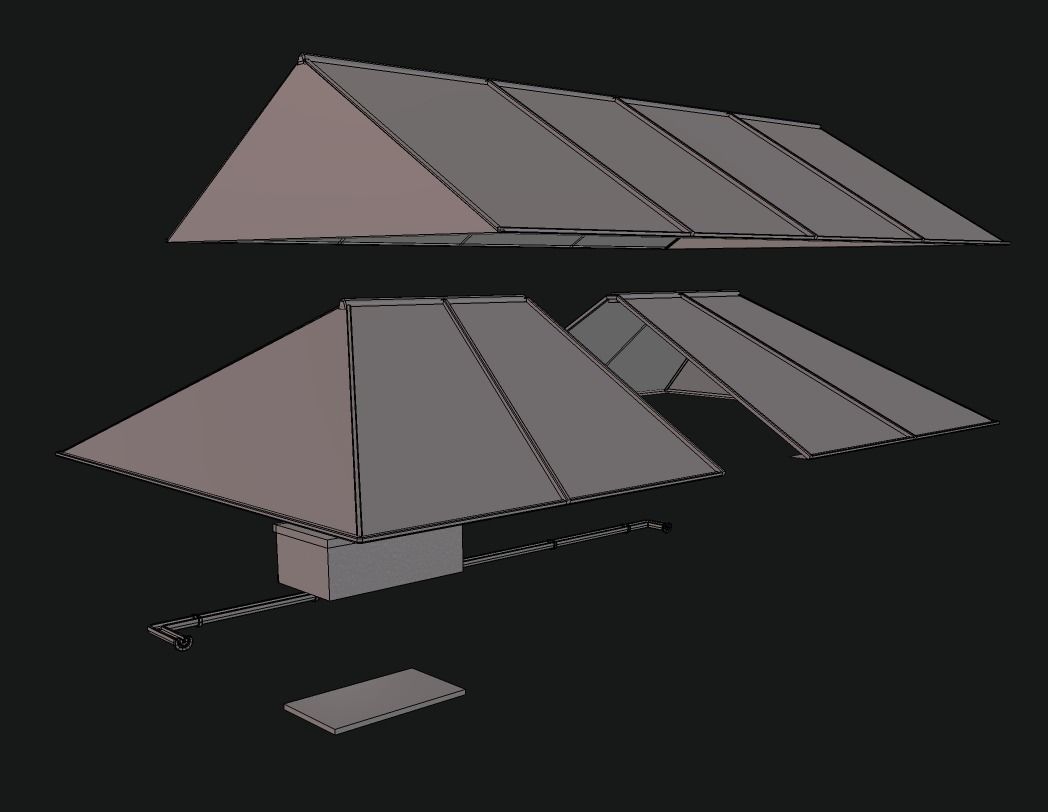 Modular roof Collection0001-A Low-poly 3D model_19