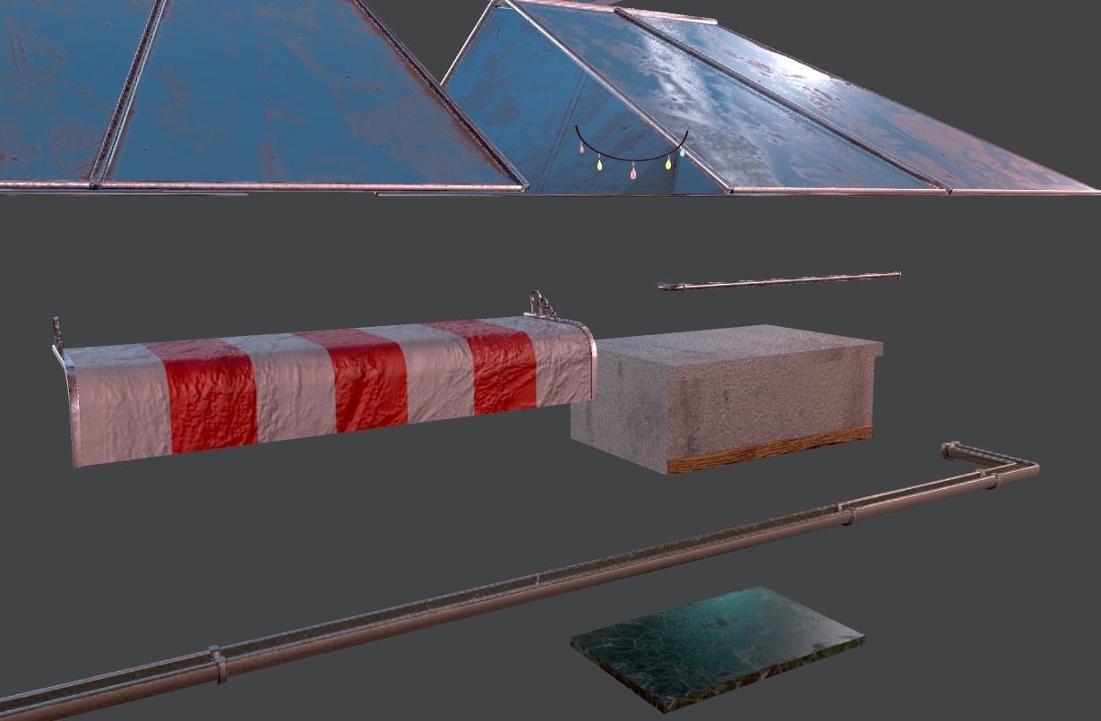 Modular roof Collection0001-A Low-poly 3D model_8