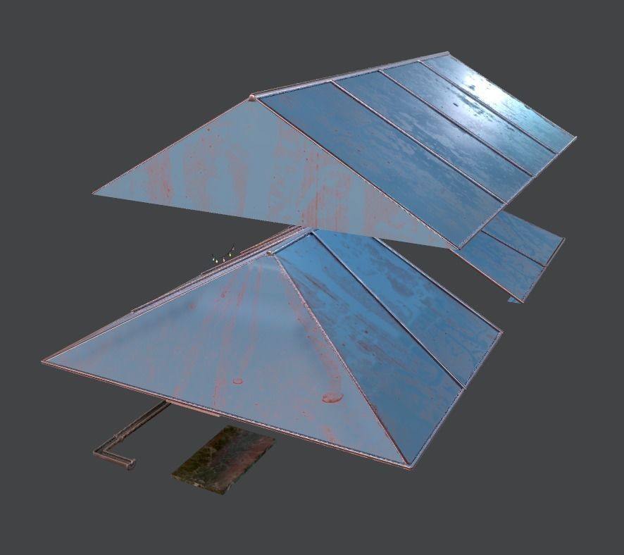 Modular roof Collection0001-A Low-poly 3D model_6