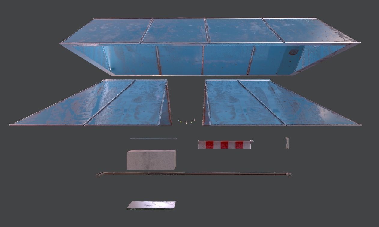 Modular roof Collection0001-A Low-poly 3D model_10