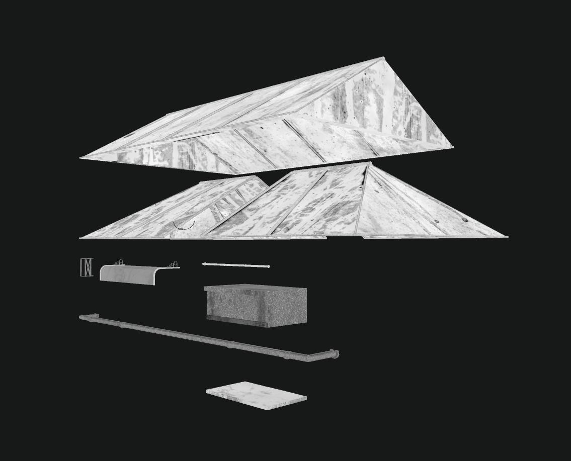 Modular roof Collection0001-A Low-poly 3D model_16