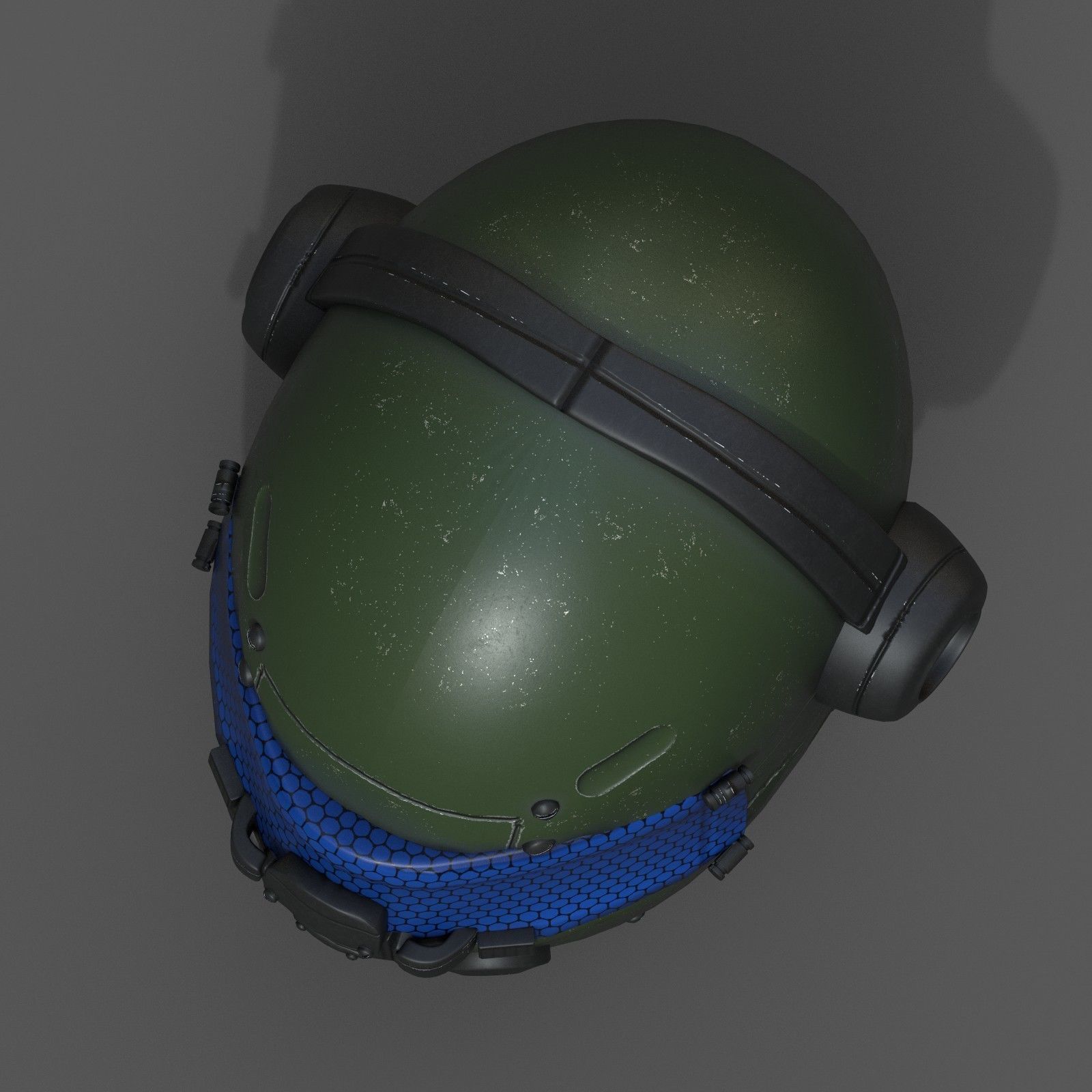 Helmet scifi fantasy futuristic military combat  Low-poly 3D model_8