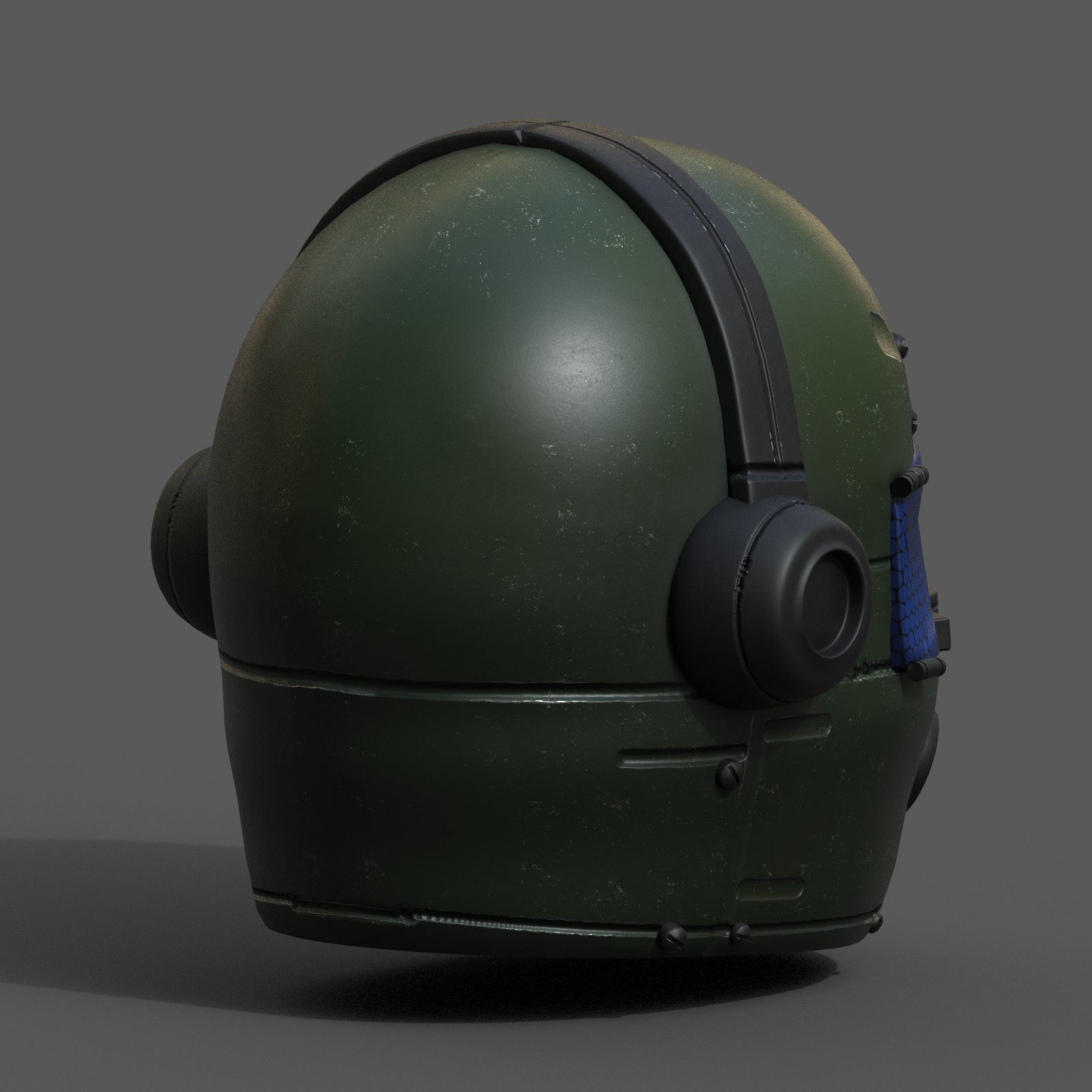 Helmet scifi fantasy futuristic military combat  Low-poly 3D model_6