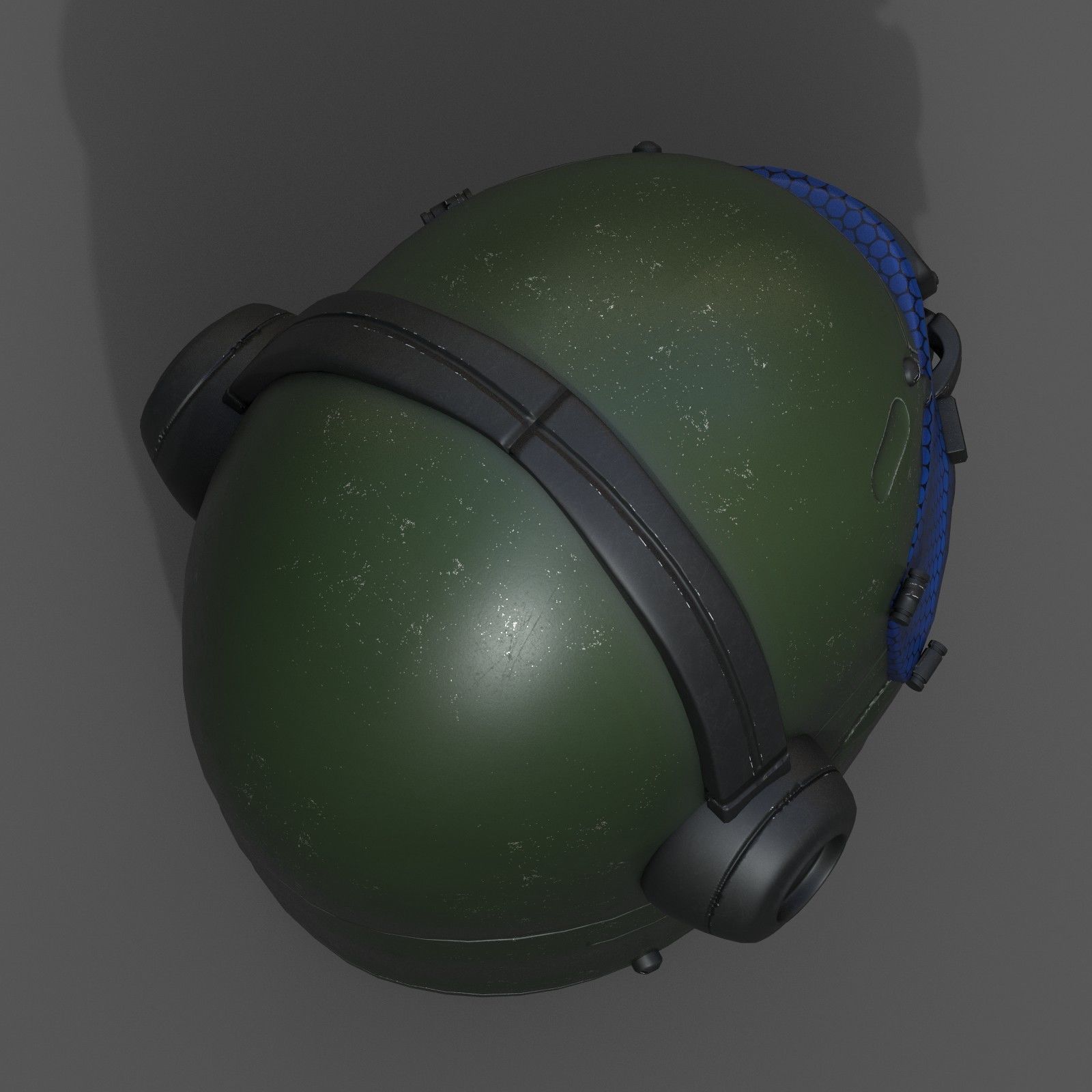 Helmet scifi fantasy futuristic military combat  Low-poly 3D model_7