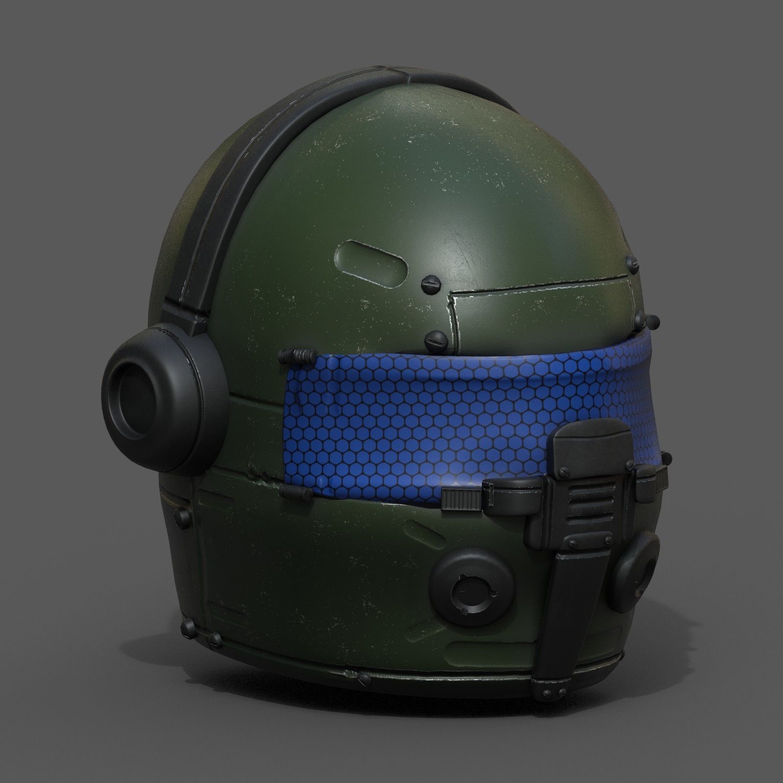 Helmet scifi fantasy futuristic military combat  Low-poly 3D model_2