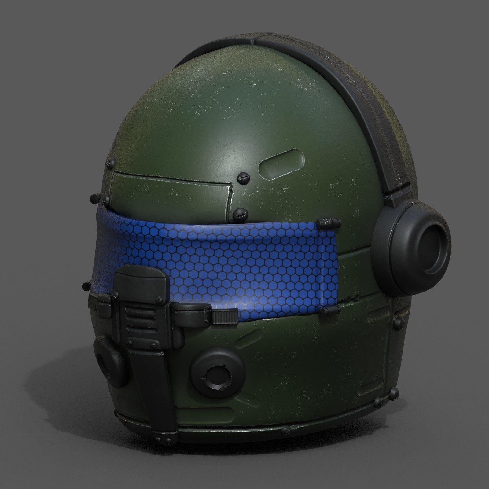 Helmet scifi fantasy futuristic military combat  Low-poly 3D model_4