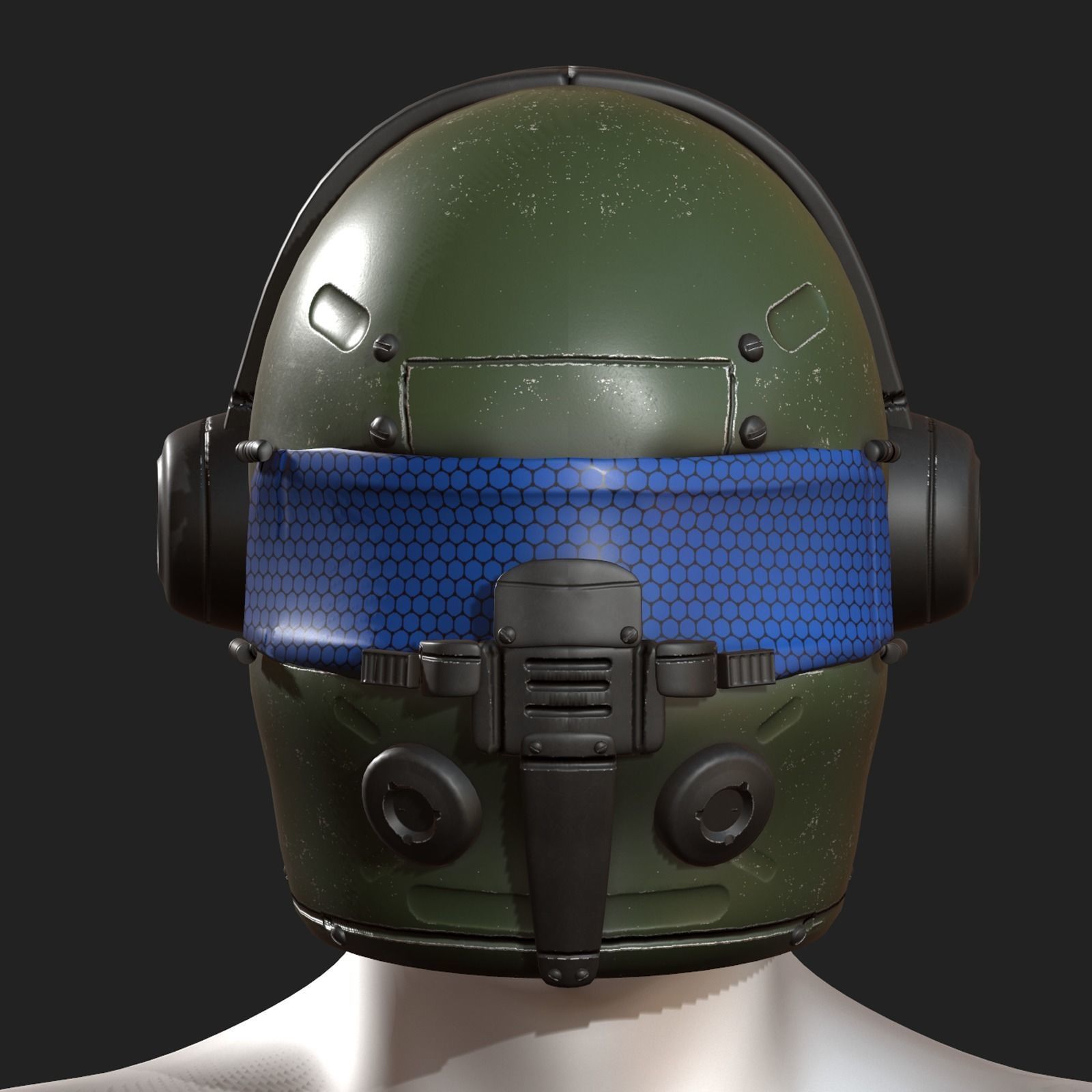 Helmet scifi fantasy futuristic military combat  Low-poly 3D model_1