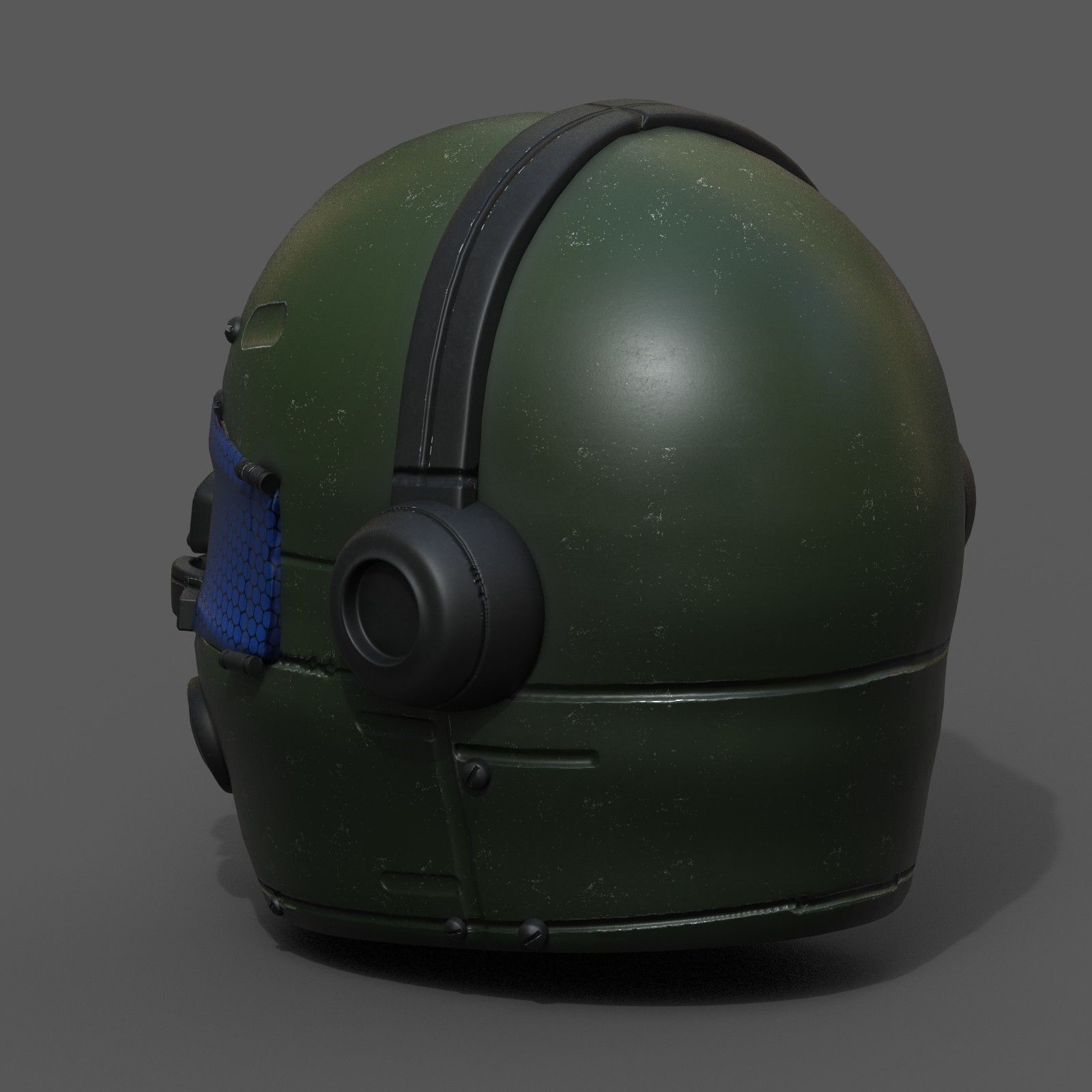 Helmet scifi fantasy futuristic military combat  Low-poly 3D model_9