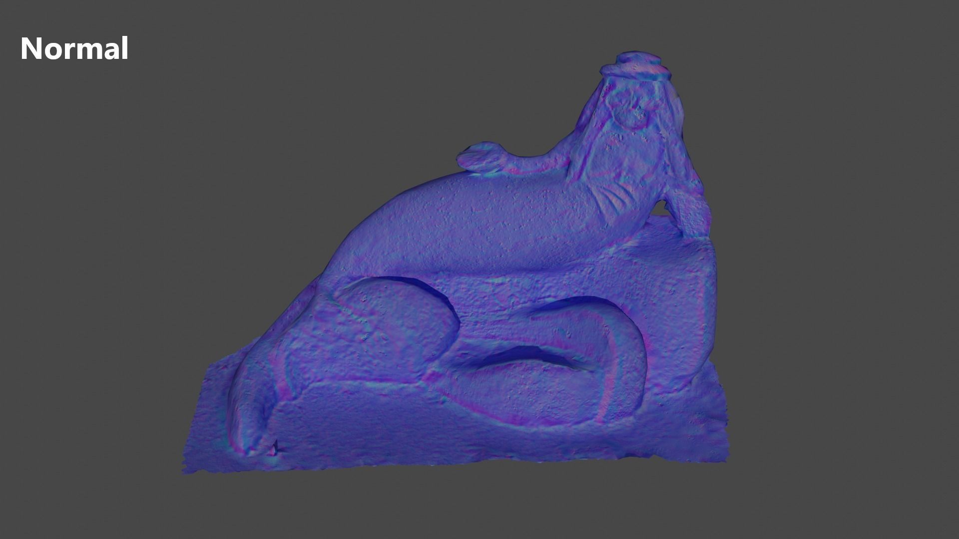 Mermaid statue Low-poly 3D model_15