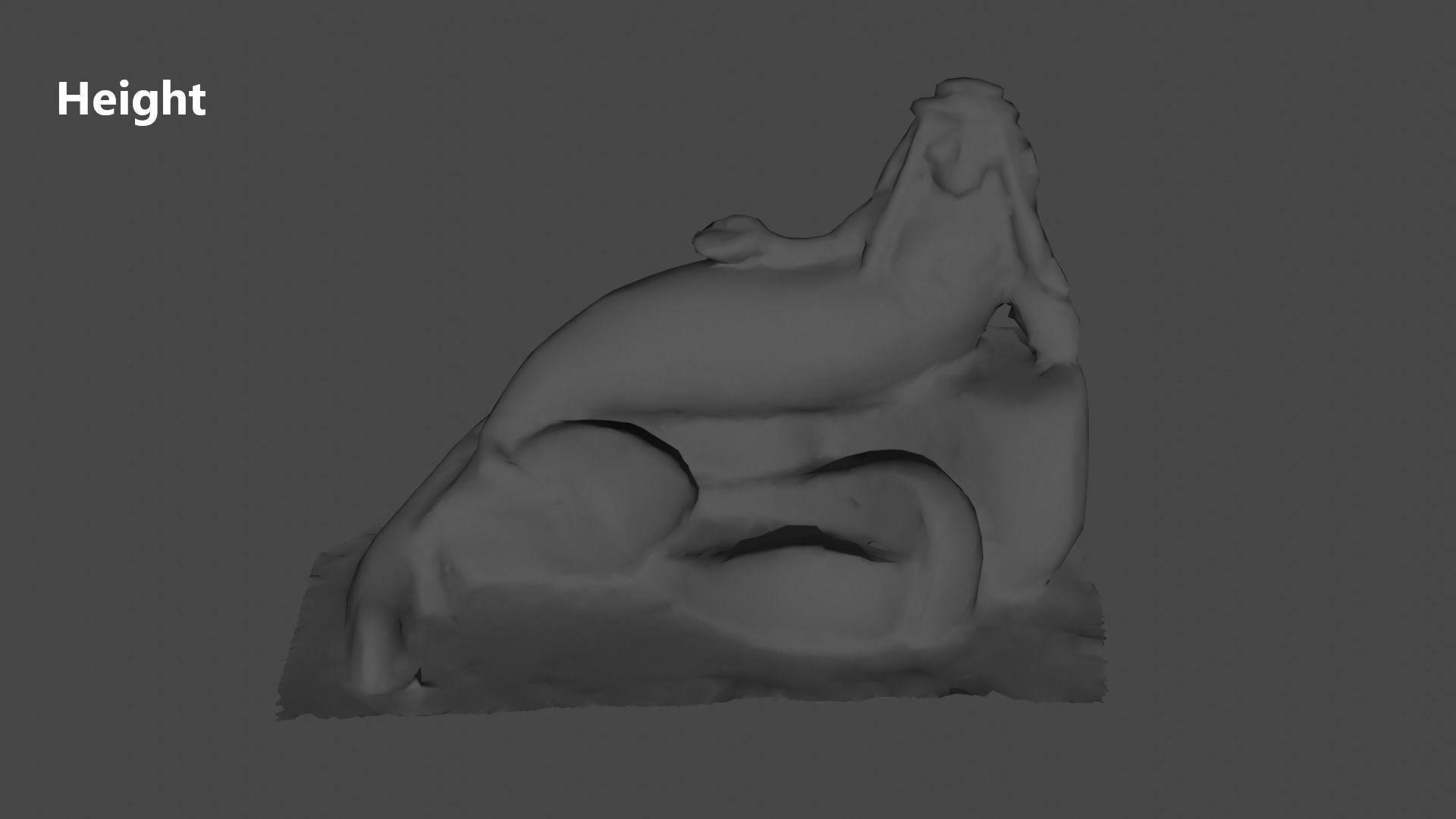 Mermaid statue Low-poly 3D model_13