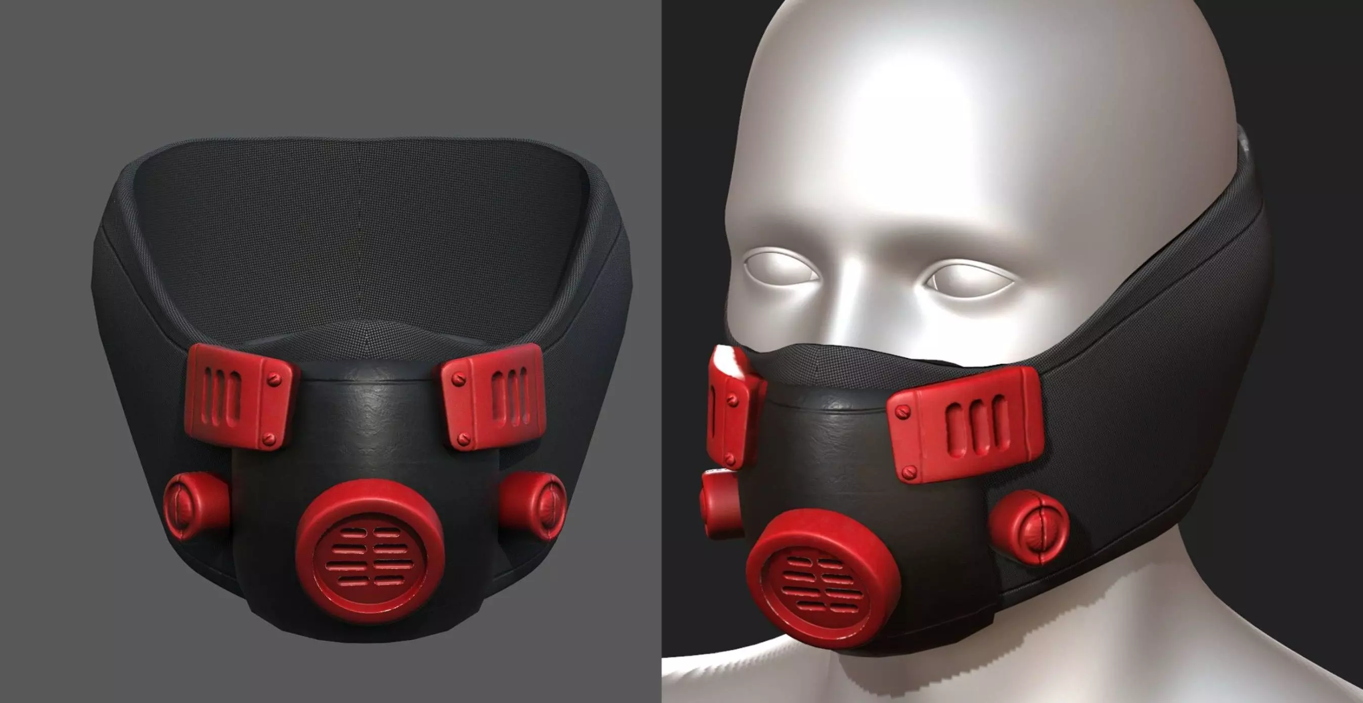 Gas mask scifi military futuristic Low-poly 3D model