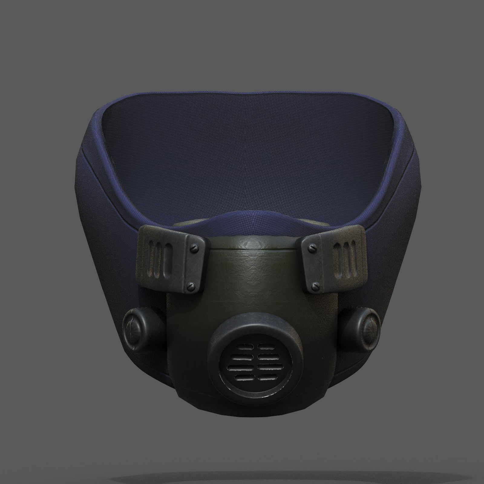 Gas mask respirator scifi futuristic helmet Low-poly 3D model_1
