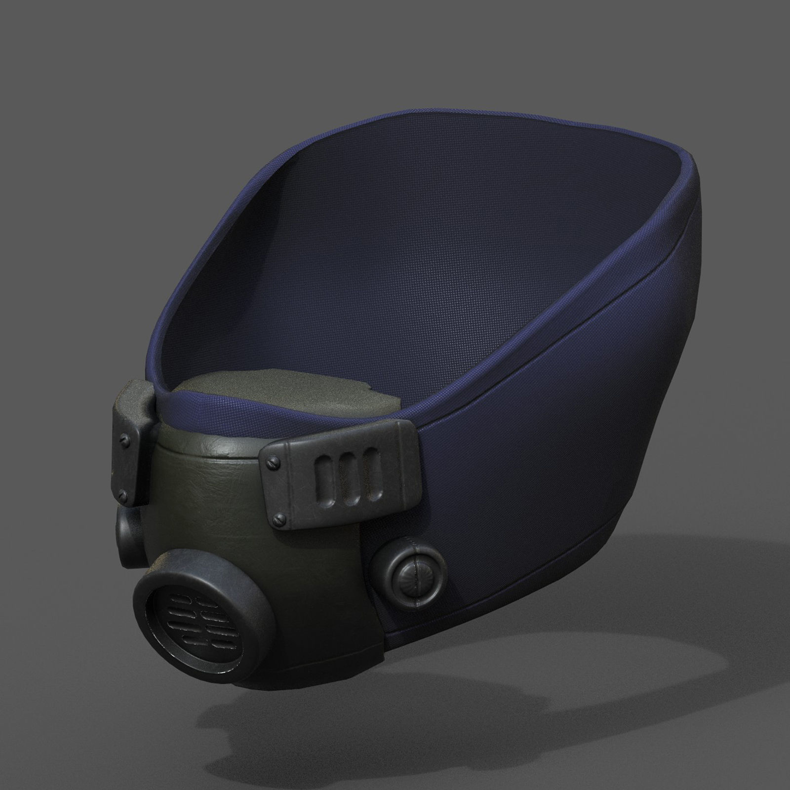 Gas mask respirator scifi futuristic helmet Low-poly 3D model_7