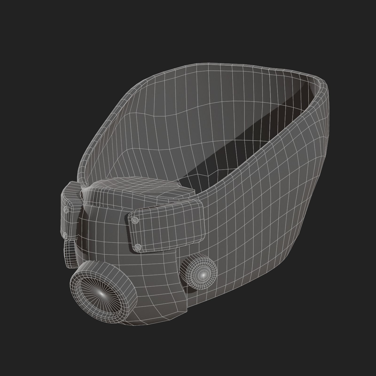 Gas mask respirator scifi futuristic helmet Low-poly 3D model_10