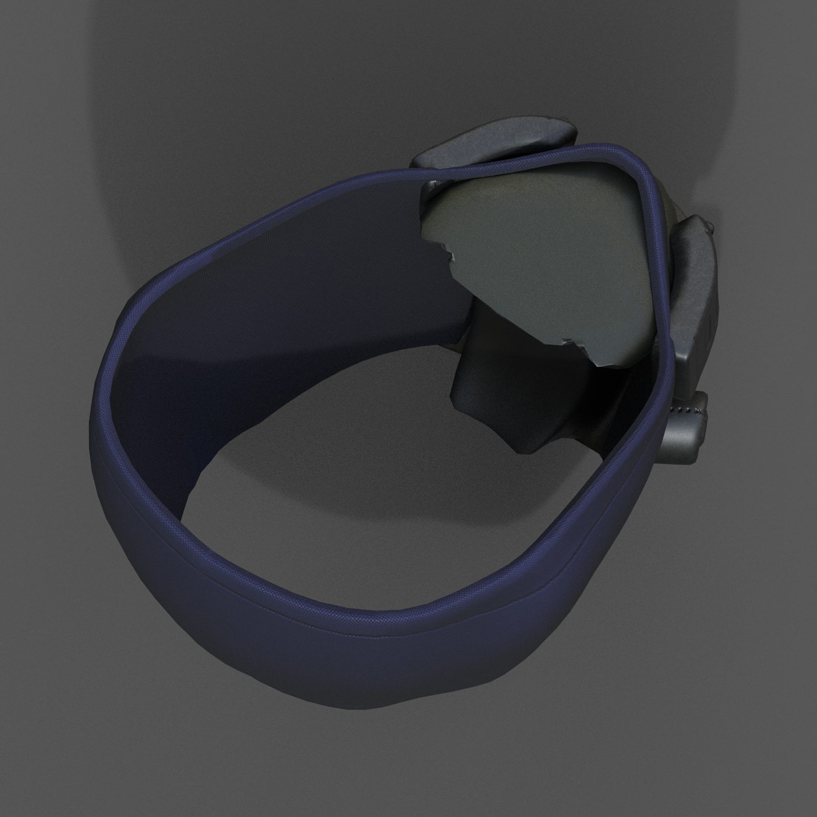 Gas mask respirator scifi futuristic helmet Low-poly 3D model_9