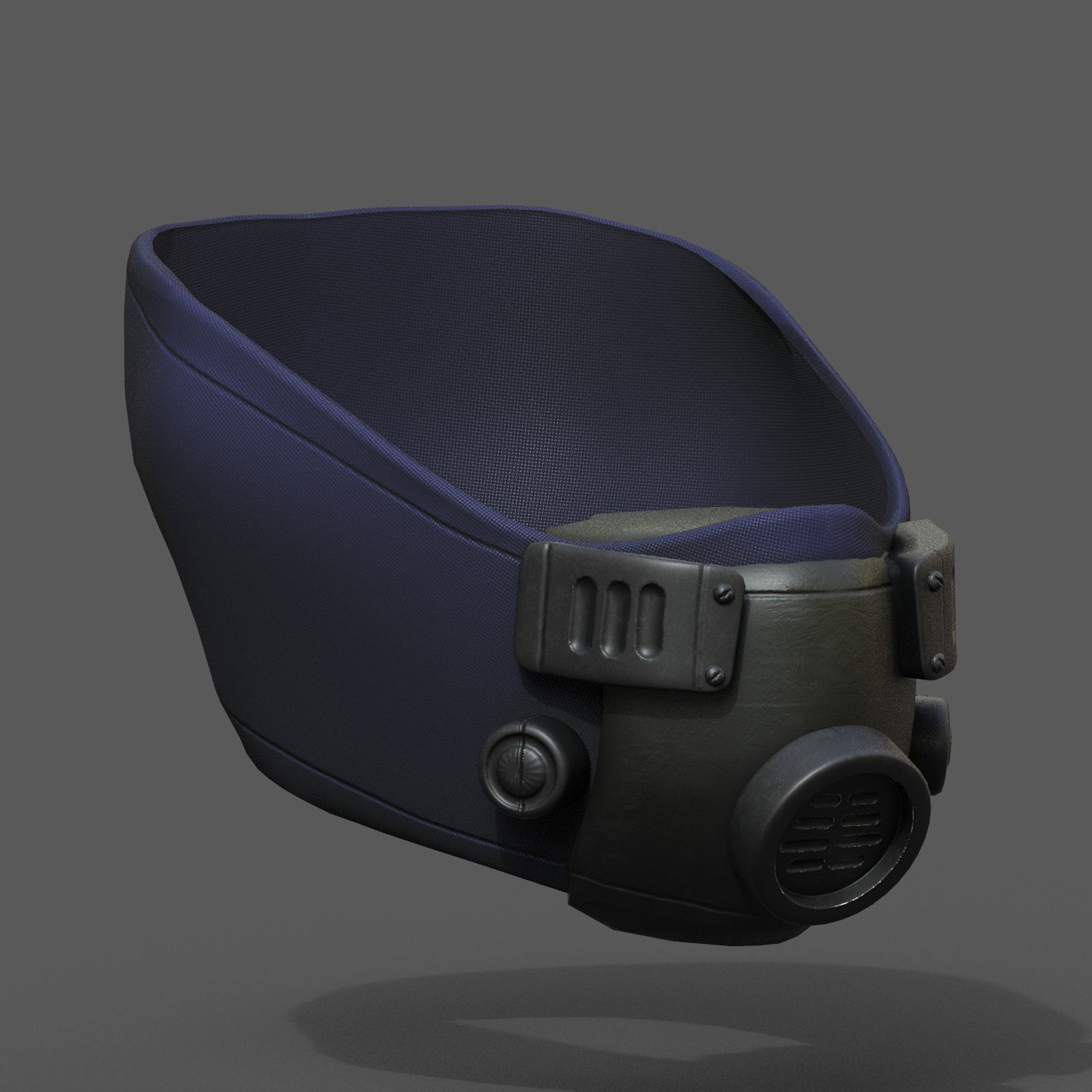 Gas mask respirator scifi futuristic helmet Low-poly 3D model_8