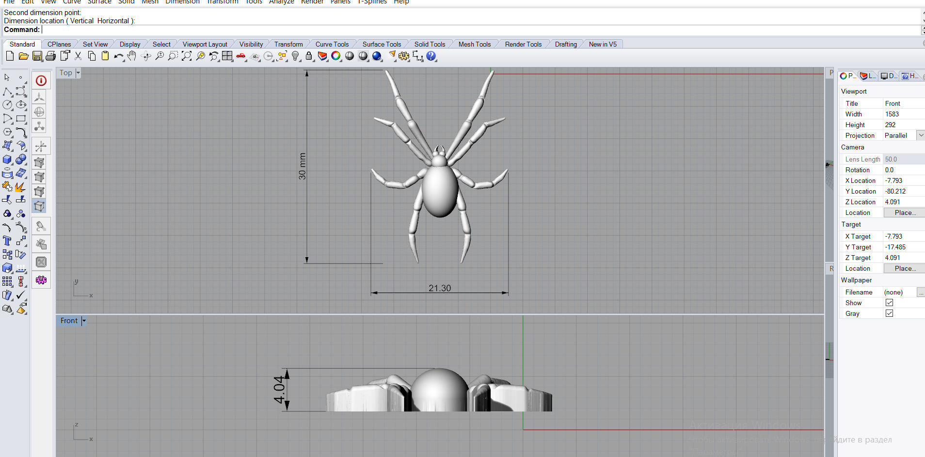 Spider relief 3D print model 3D print model_18