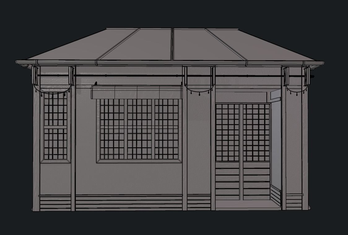 Modular building 0001 Low-poly 3D model_11