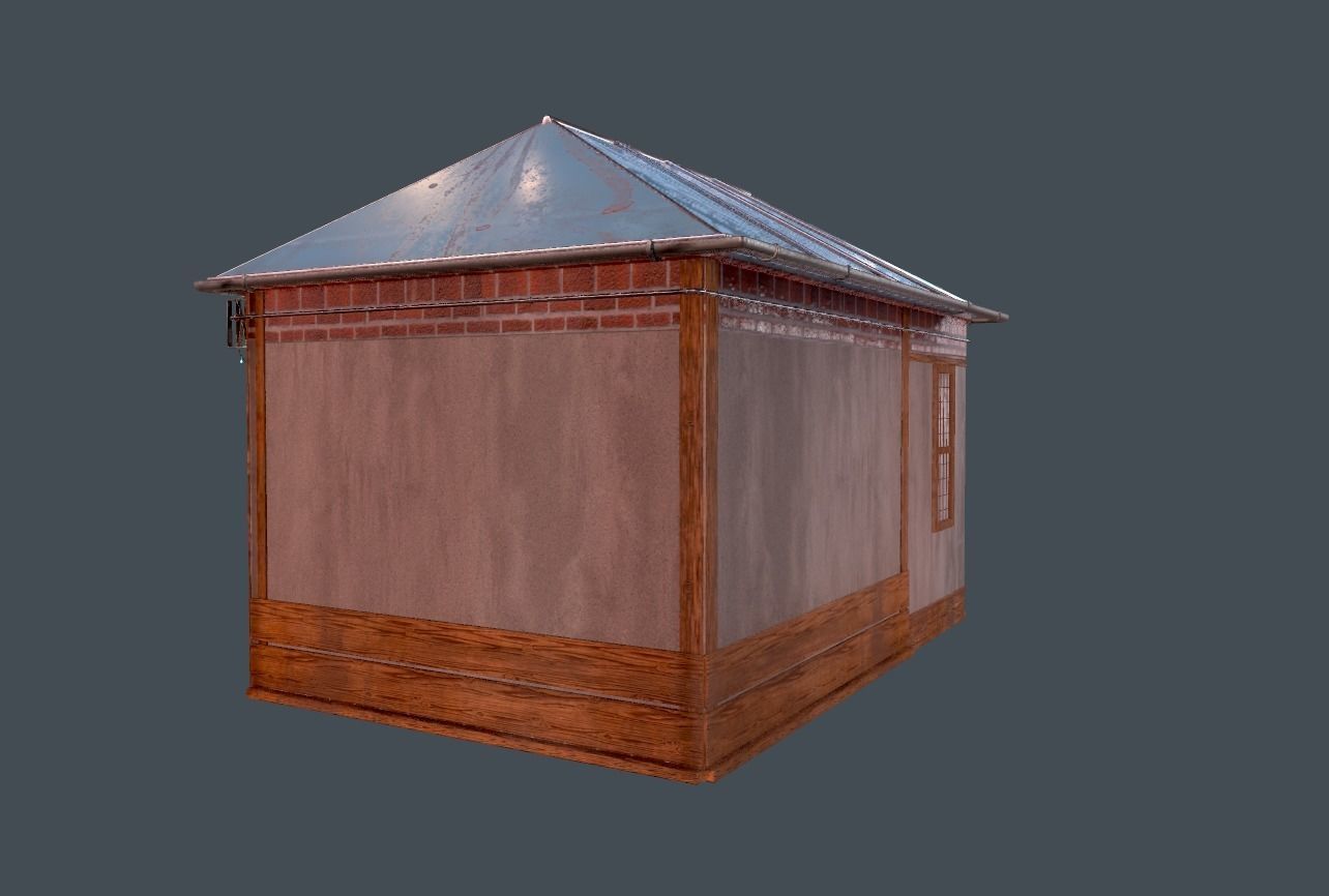 Modular building 0001 Low-poly 3D model_6