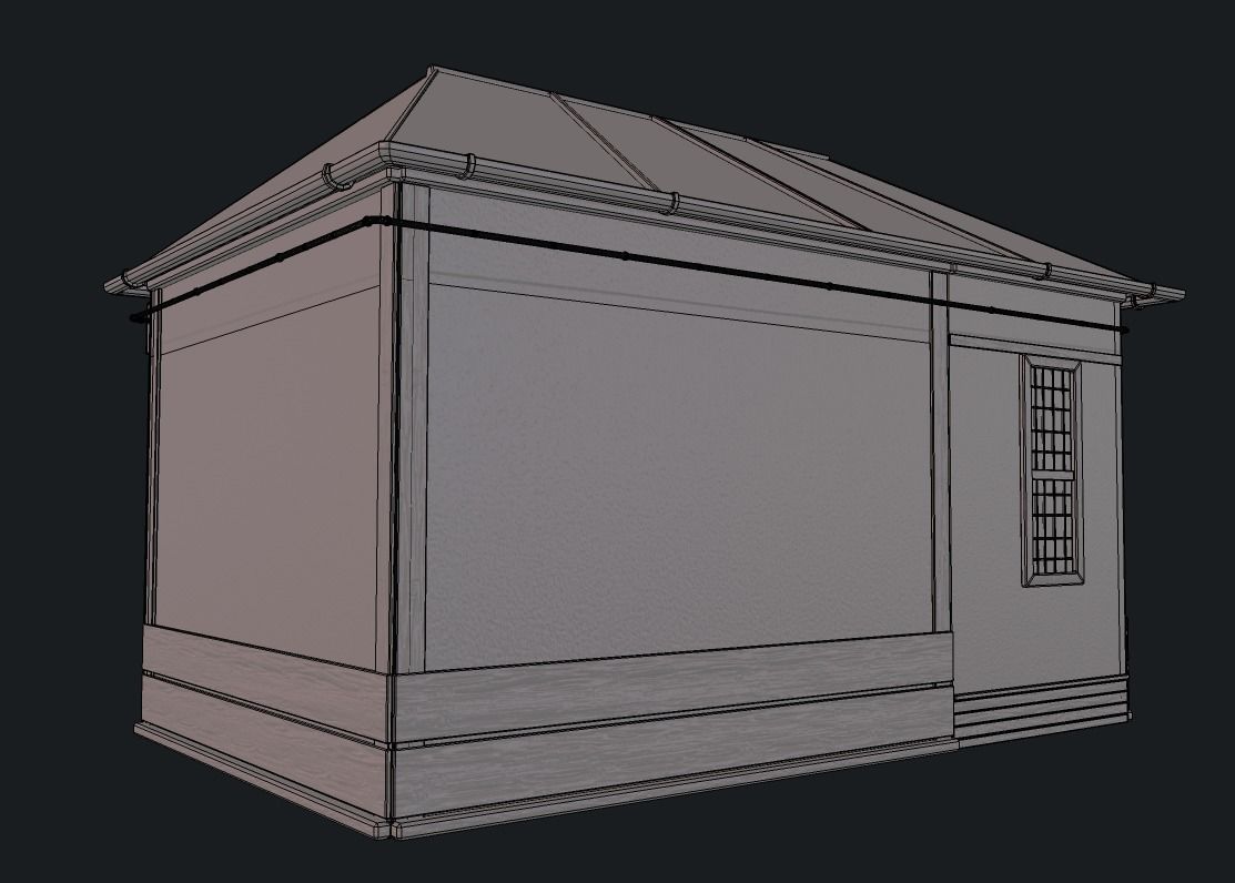 Modular building 0001 Low-poly 3D model_10