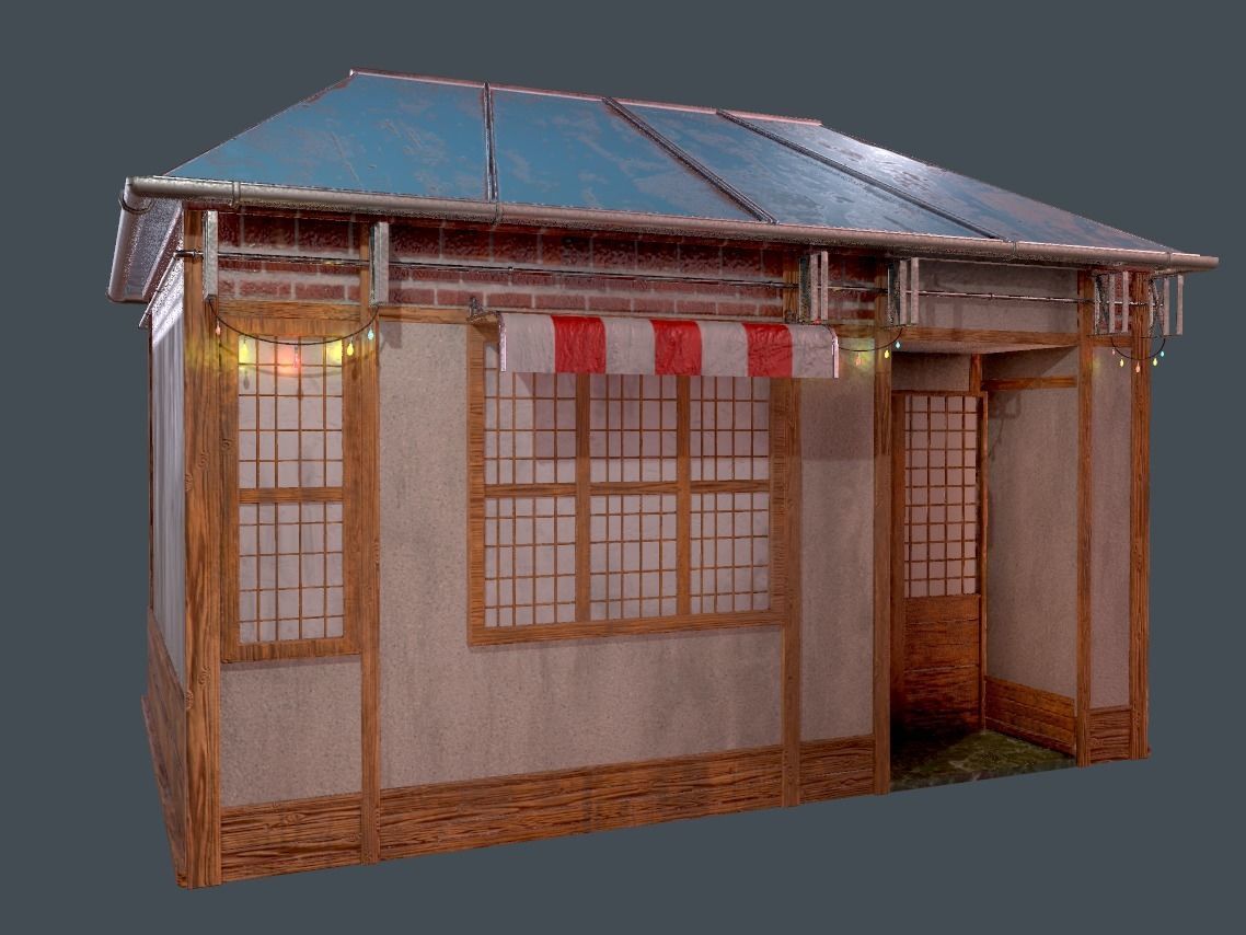 Modular building 0001 Low-poly 3D model_3