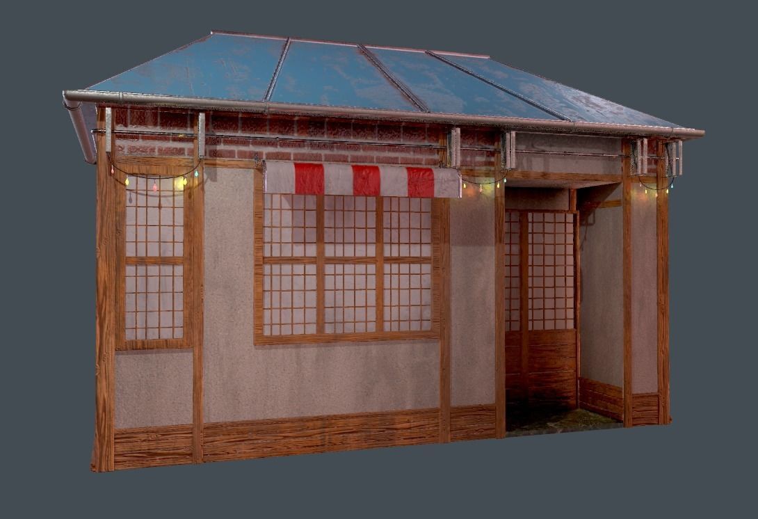 Modular building 0001 Low-poly 3D model_4