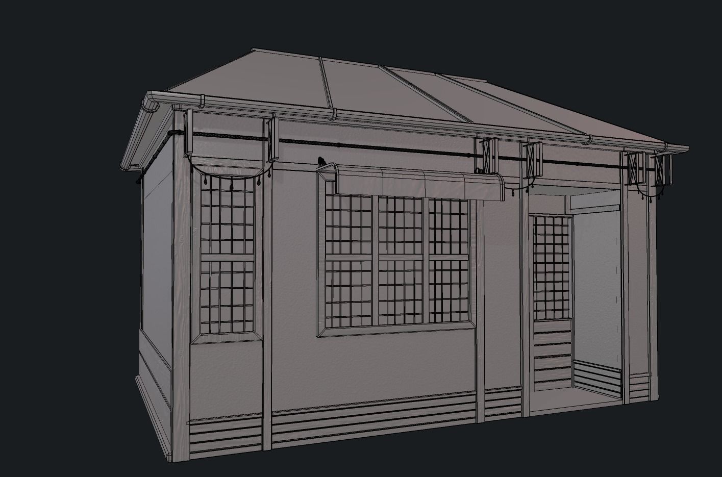 Modular building 0001 Low-poly 3D model_8