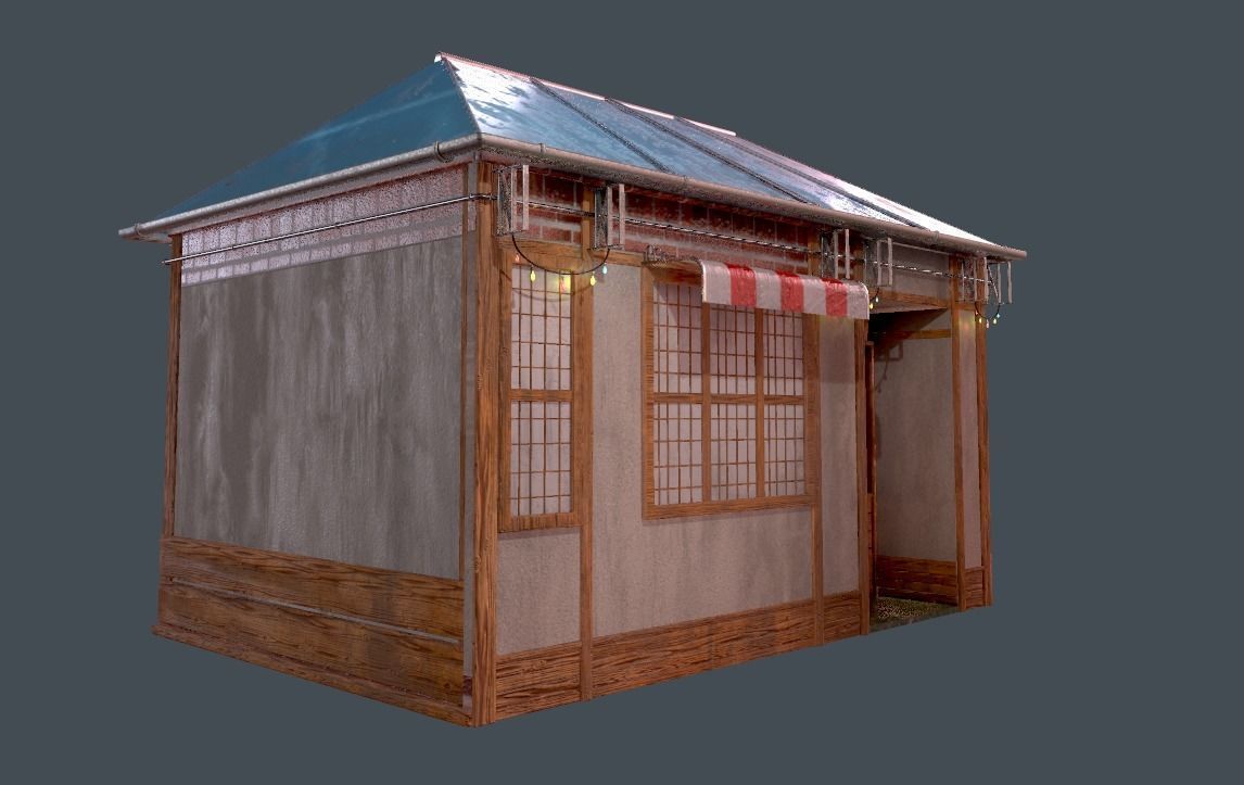 Modular building 0001 Low-poly 3D model_5