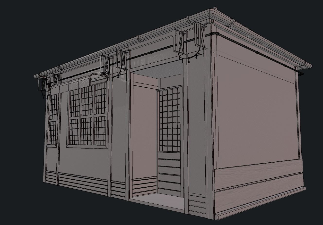 Modular building 0001 Low-poly 3D model_9